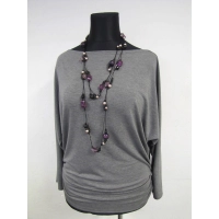 Tunika Amaya kimono nietoperz dla puszystej - szary melanż